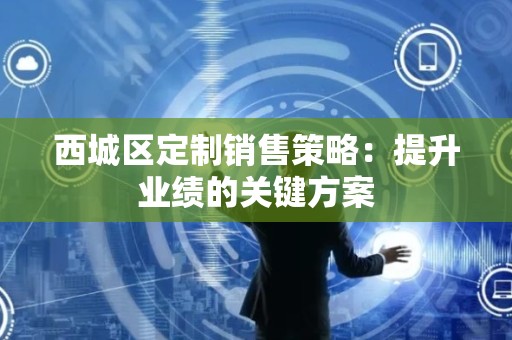 西城区定制销售策略：提升业绩的关键方案