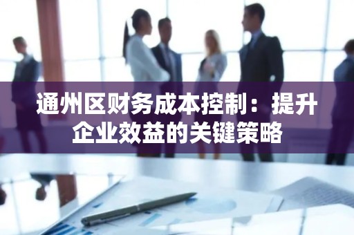 通州区财务成本控制：提升企业效益的关键策略