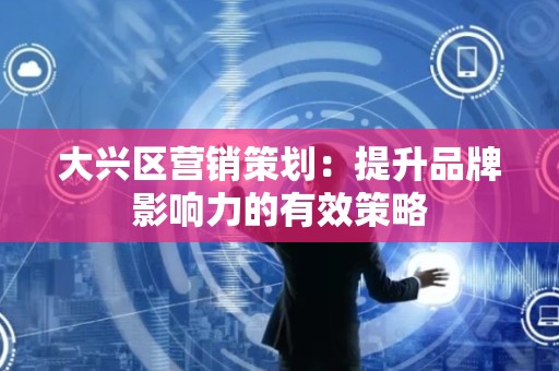 大兴区营销策划：提升品牌影响力的有效策略
