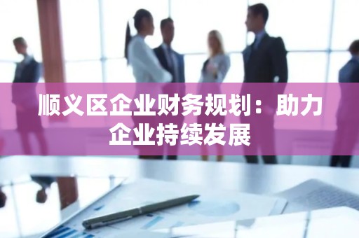 顺义区企业财务规划：助力企业持续发展