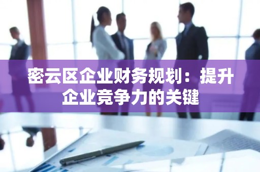 密云区企业财务规划：提升企业竞争力的关键