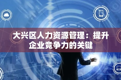 大兴区人力资源管理：提升企业竞争力的关键