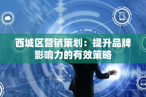 西城区营销策划：提升品牌影响力的有效策略