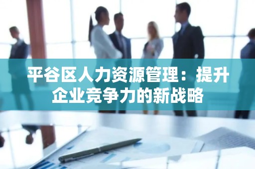 平谷区人力资源管理：提升企业竞争力的新战略