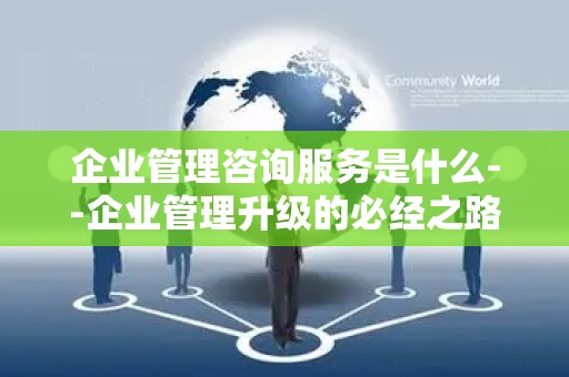 企业管理咨询服务是什么--企业管理升级的必经之路