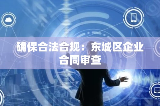 确保合法合规：东城区企业合同审查