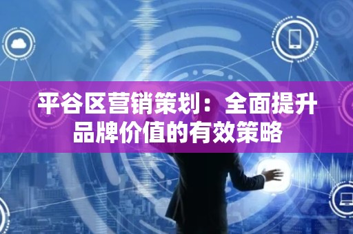 平谷区营销策划：全面提升品牌价值的有效策略