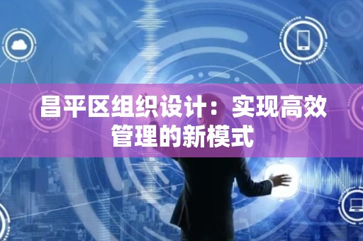 昌平区组织设计：实现高效管理的新模式