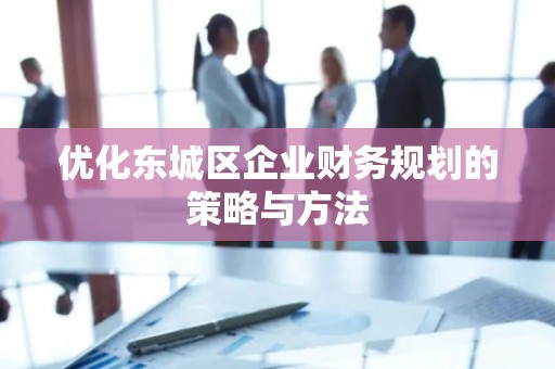 优化东城区企业财务规划的策略与方法