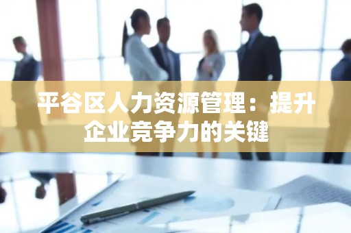 平谷区人力资源管理：提升企业竞争力的关键