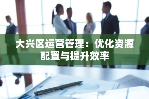 大兴区运营管理：优化资源配置与提升效率