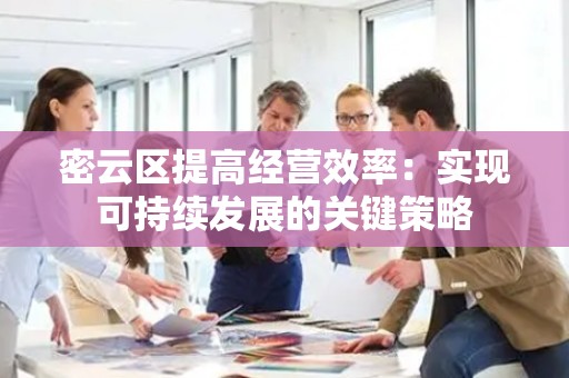 密云区提高经营效率：实现可持续发展的关键策略